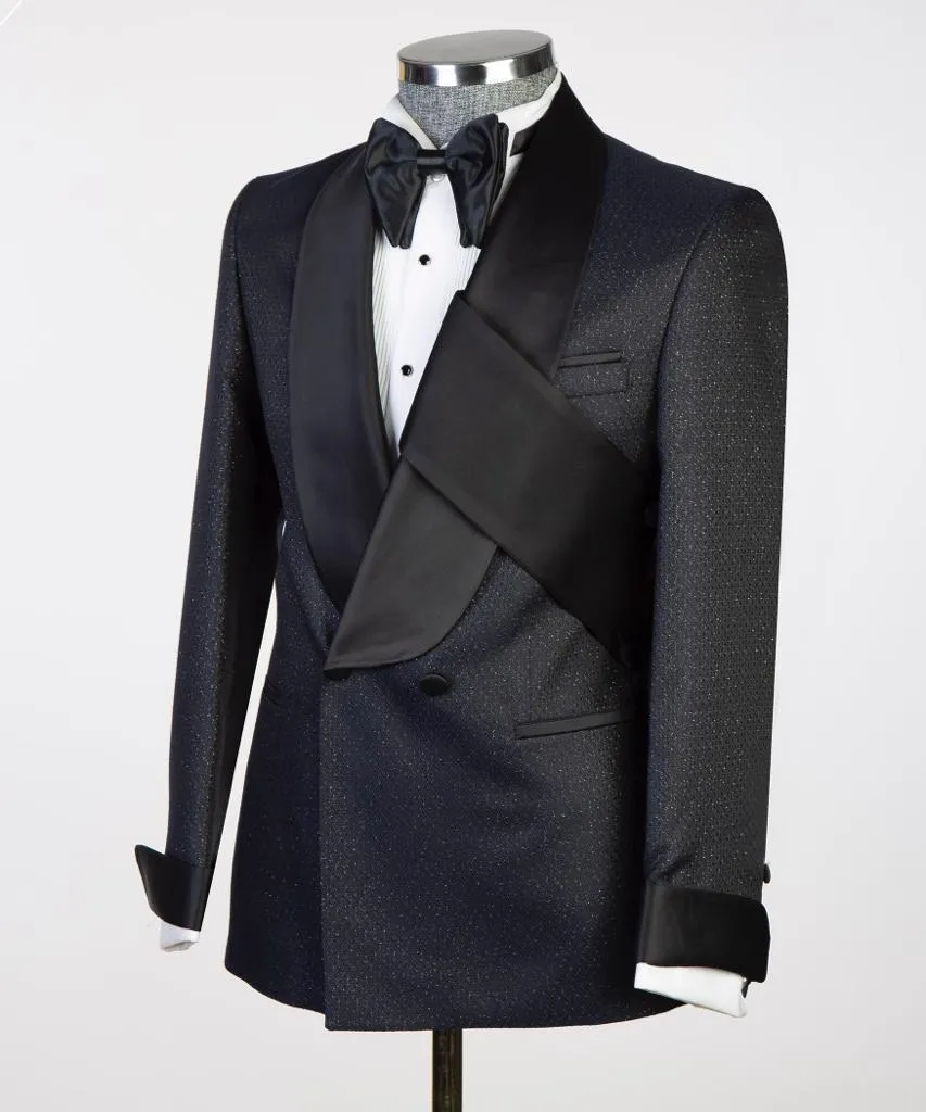 Men's Black Double Breasted Tuxedo Jacket