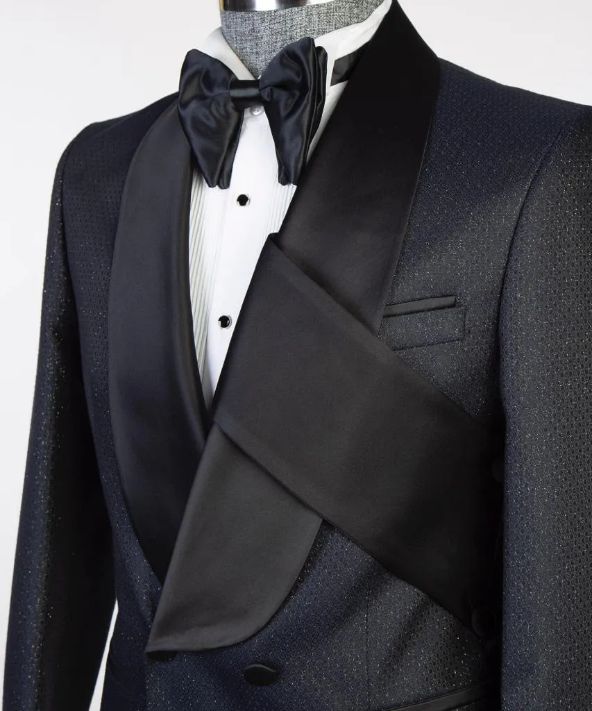 Men's Black Double Breasted Tuxedo Jacket