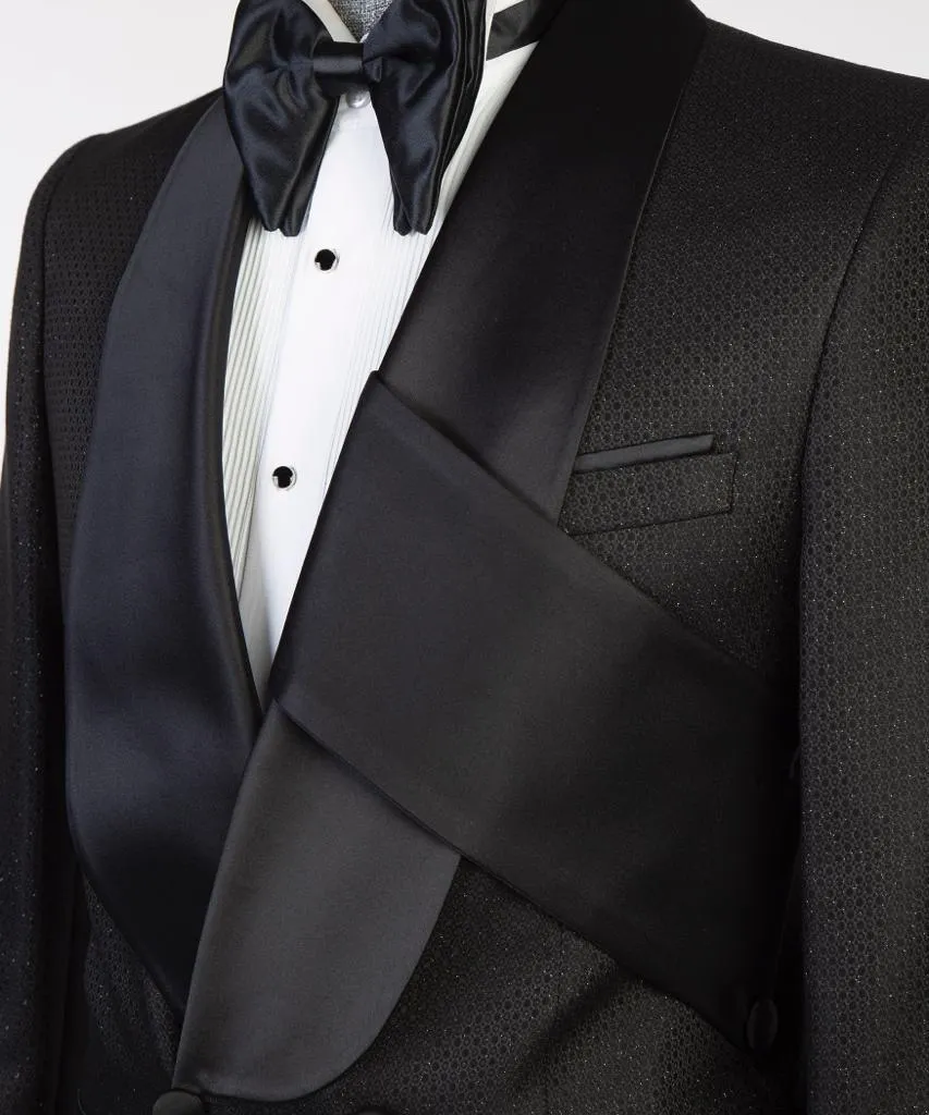 Men's Black Double Breasted Tuxedo Jacket