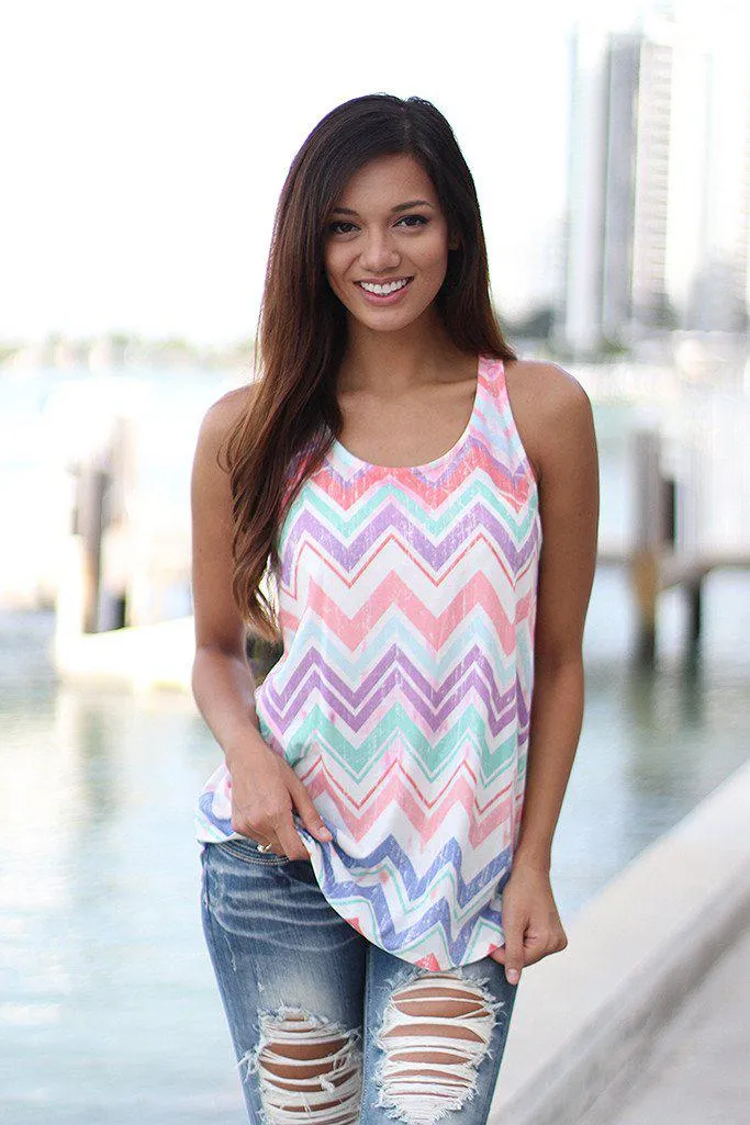 Multicolor Chevron Tank Top