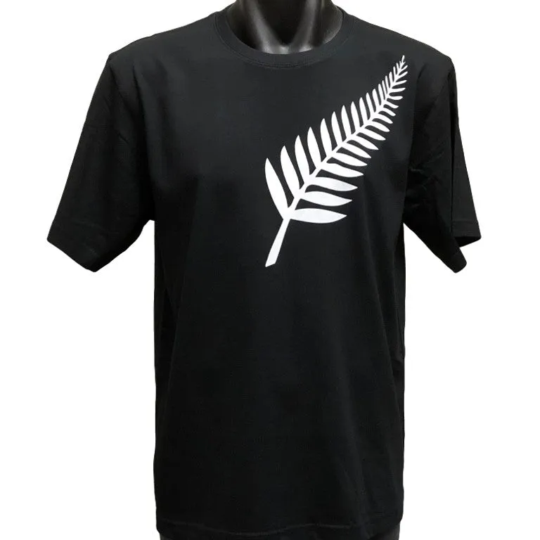 New Zealand Silver Fern Adults T-Shirt (Black)