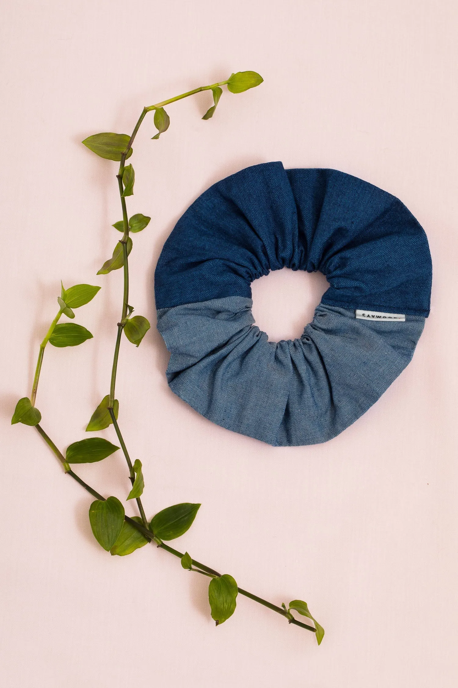 Patchwork Scrunchie, Zero Waste, Japanese Denim