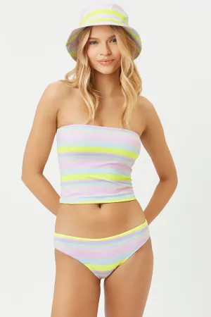 Peace Striped Strapless Bikini Top - Summer Stripe