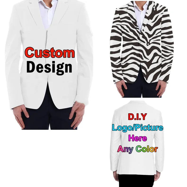 Personalized Suit - Custom Suit Jacket for Men - Custom Blazer with Logo Picture Text Background - Made to Order - Gift for Dad Husband Men - Mens Suit - Mens Coat