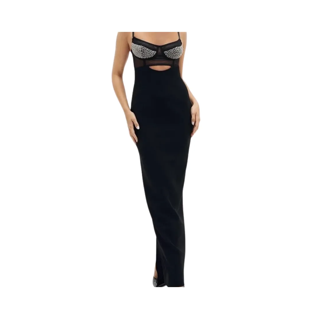 Pre Order:  Hollow Backless Bandage Long Dress