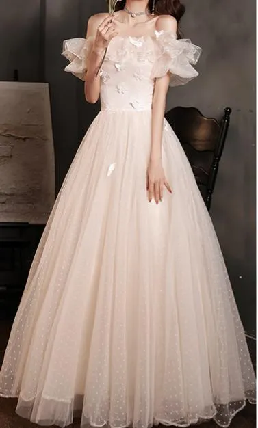 Retro Ethereal Off-Shoulder Prom Dress Bridesmaid dress