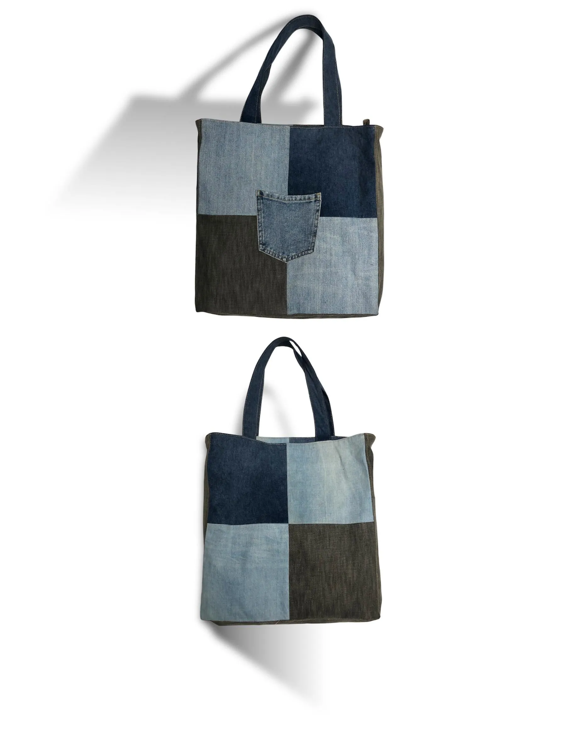 REWORK DENIM PATCHWORK TOTE BAG ❤️🛍️ R-2