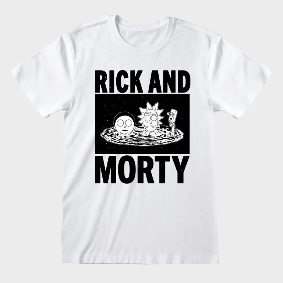 Rick and Morty Black and White T-Shirt