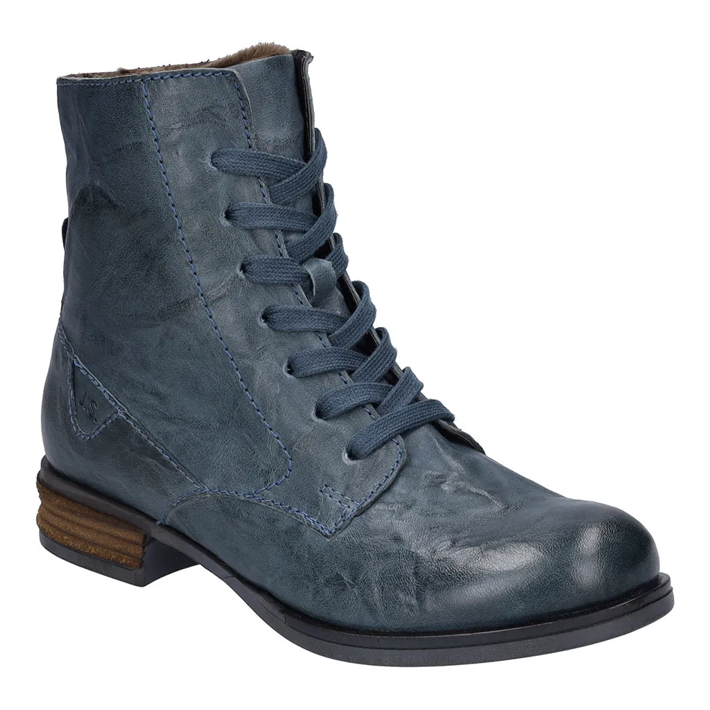 Sanja 01 Azur Blue Lace Ankle Boots