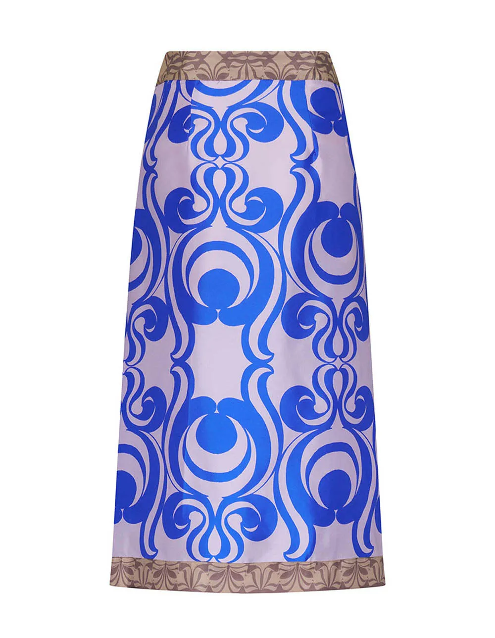 Silk Twill Printed Skirt