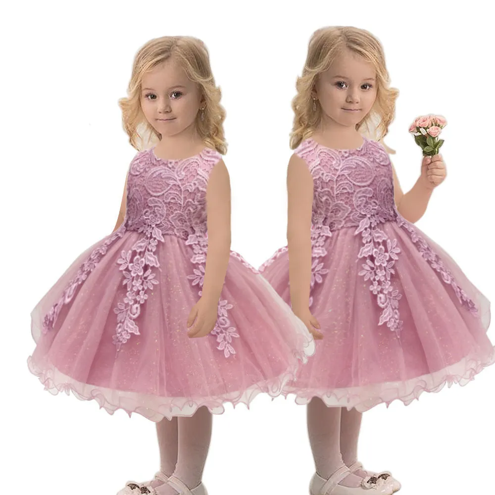 Spring Children's Dress Lace Princess Dress Catwalk Performance Host Evening Dress Flower Girl Gauze Dress