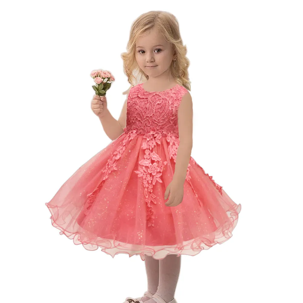 Spring Children's Dress Lace Princess Dress Catwalk Performance Host Evening Dress Flower Girl Gauze Dress