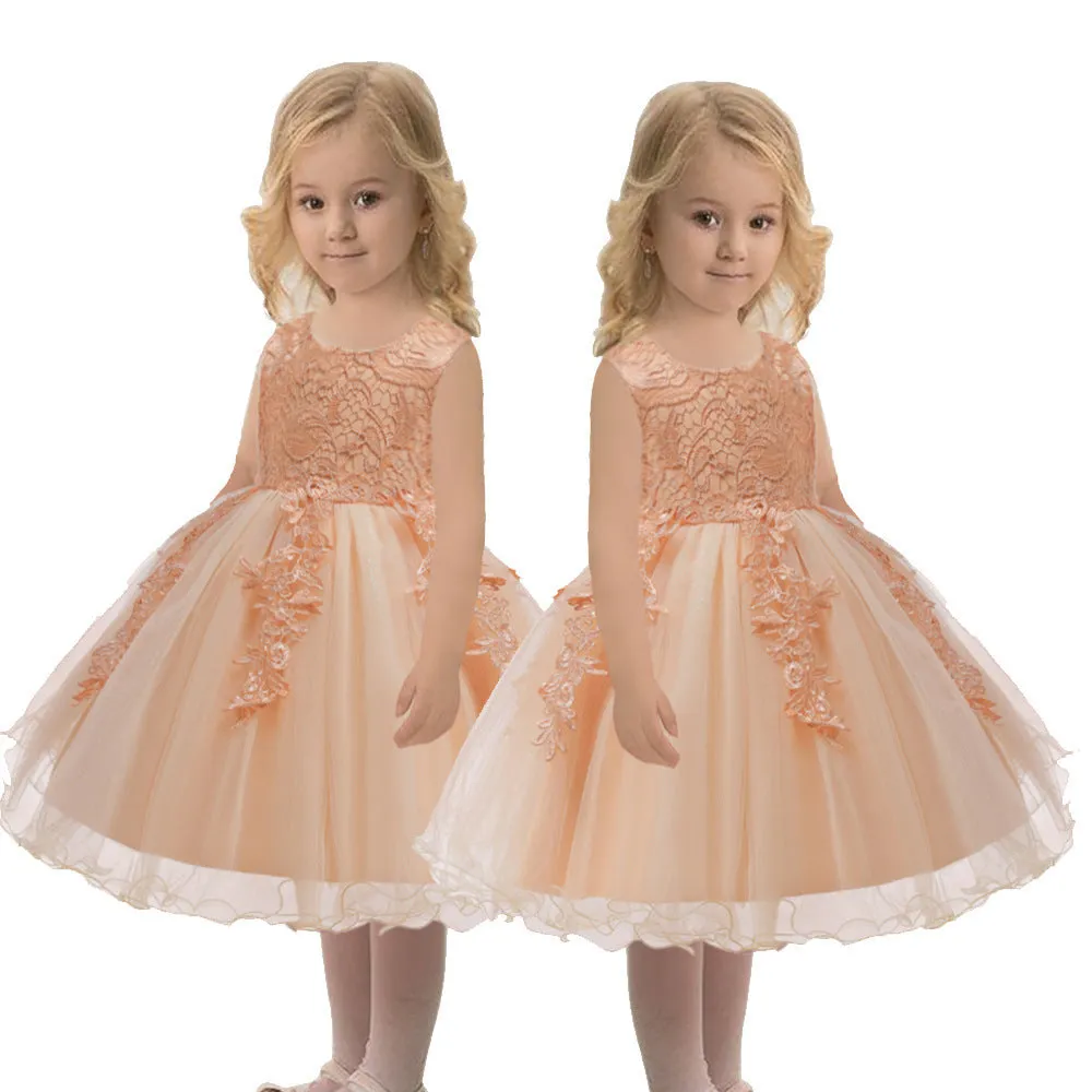 Spring Children's Dress Lace Princess Dress Catwalk Performance Host Evening Dress Flower Girl Gauze Dress