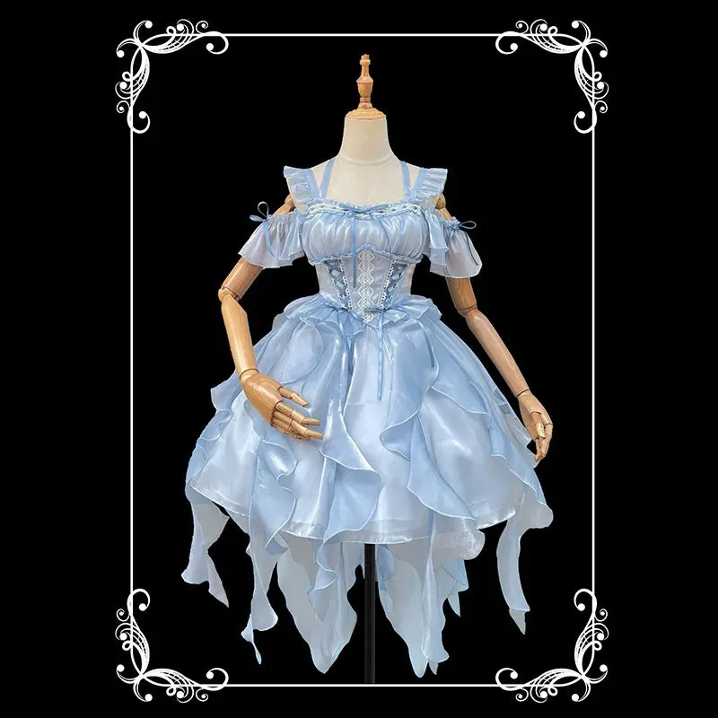 Star River Prayer ~ Sweet Cold Shoulder Lolita JSK Dress Corset Party Dress