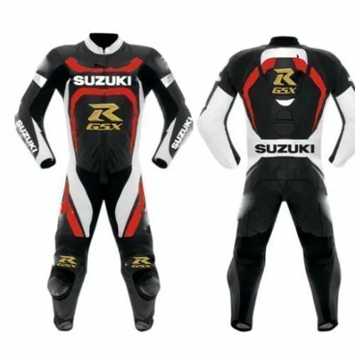 SUZUKI RED/BLACK GSXR MOTORCYCLE LEATHER RACING SUIT