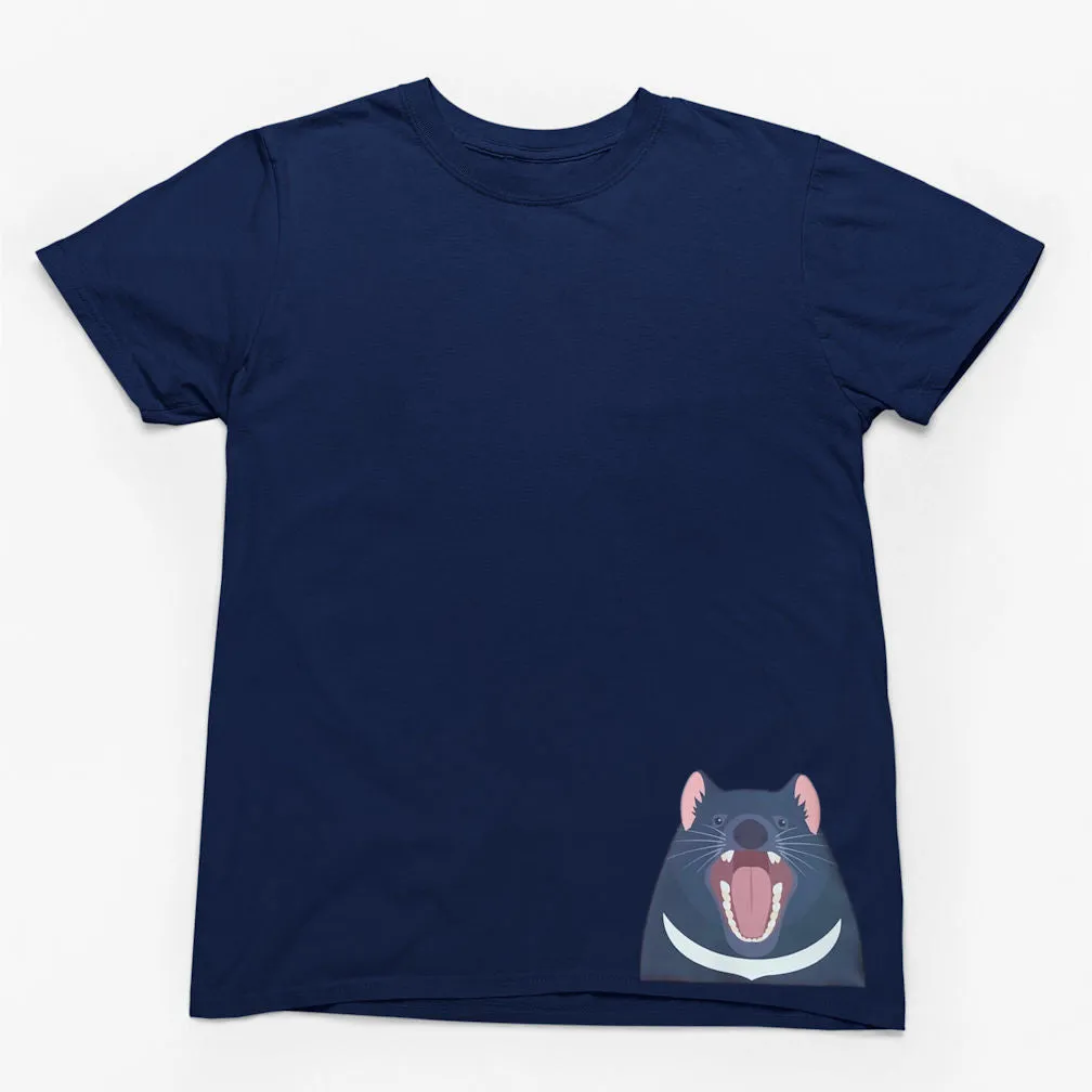 Tasmanian Devil Hem Print Adults T-Shirt (Various Colours)