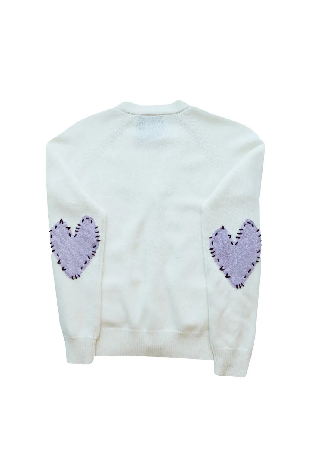 The Willy Patchwork Cashmere Cardi, Oatmilk/Lilac