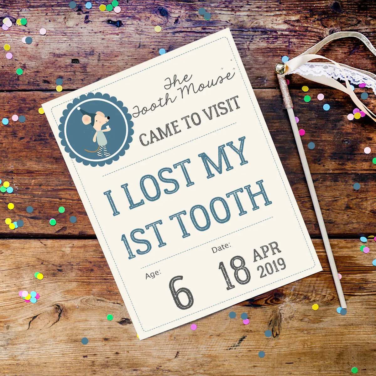 Tooth Mouse Full Set Boys | Official Certificate, Customer Receipt, Door Hangar, Visitor Poster, Letter, Tooth Report, Lost tooth chart