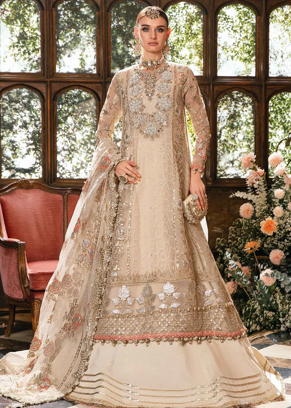 Unstitched Mbroidered Wedding Formals 2024 by Maria B | BD-2805