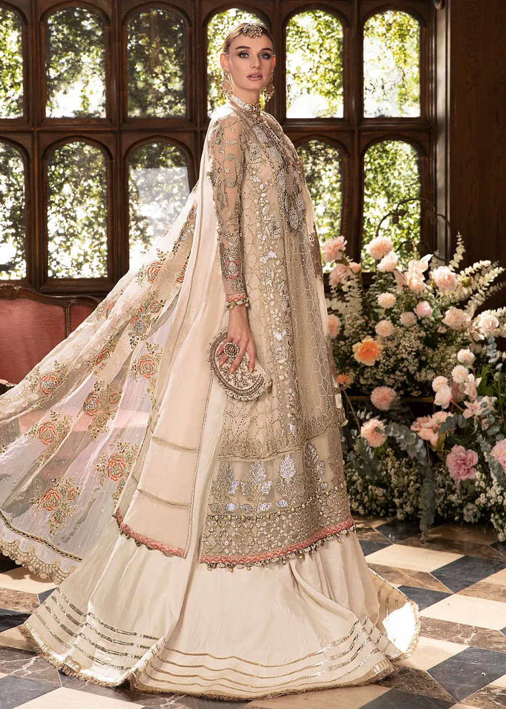 Unstitched Mbroidered Wedding Formals 2024 by Maria B | BD-2805