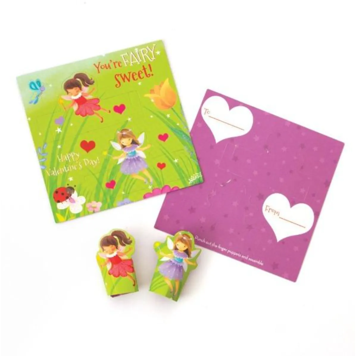 Valentine Cards Set - Fairy Finger Puppet