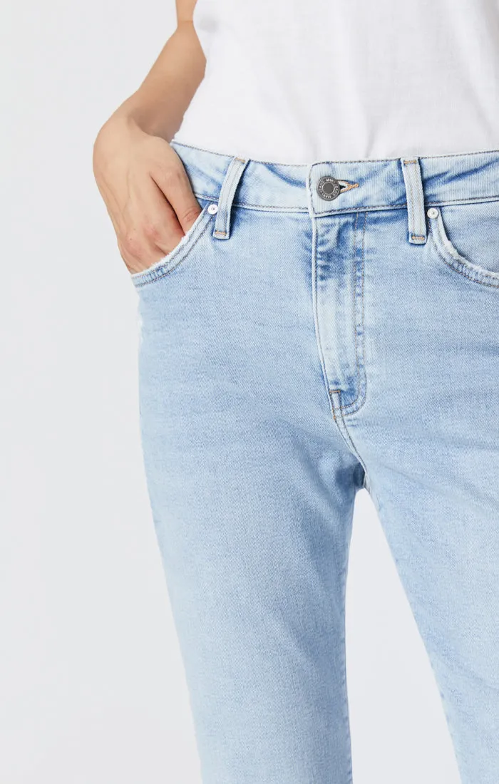 VIOLA STRAIGHT LEG JEANS IN LIGHT RIPPED RECYCLED BLUE