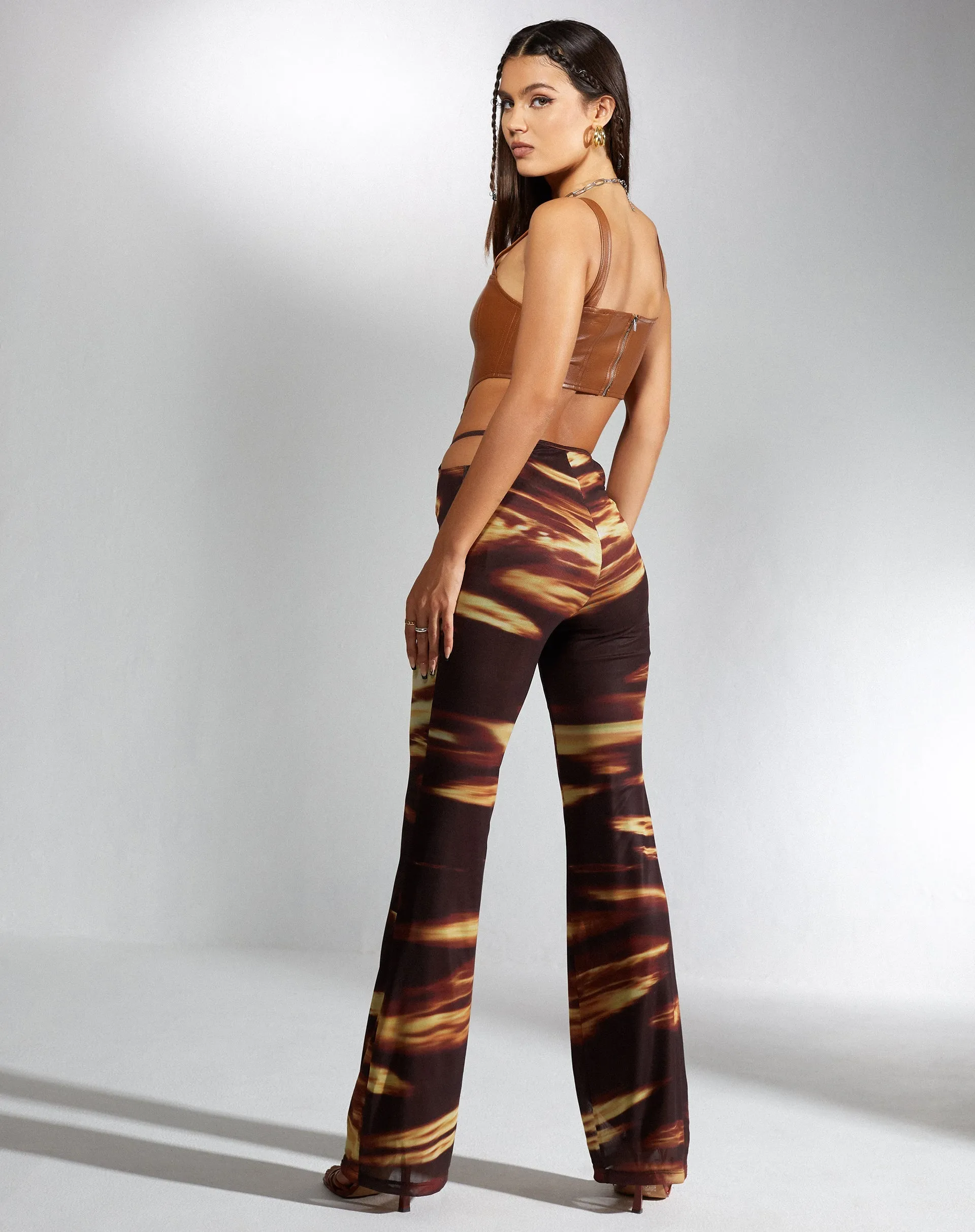 Wawi Crop Top in PU Chocolate