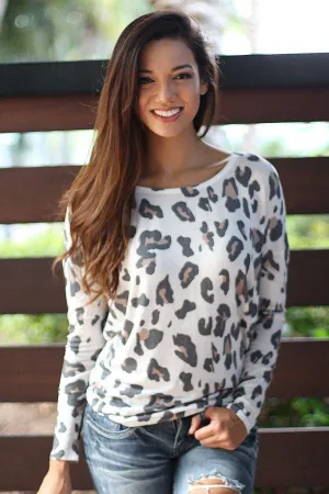 White Leopard Top