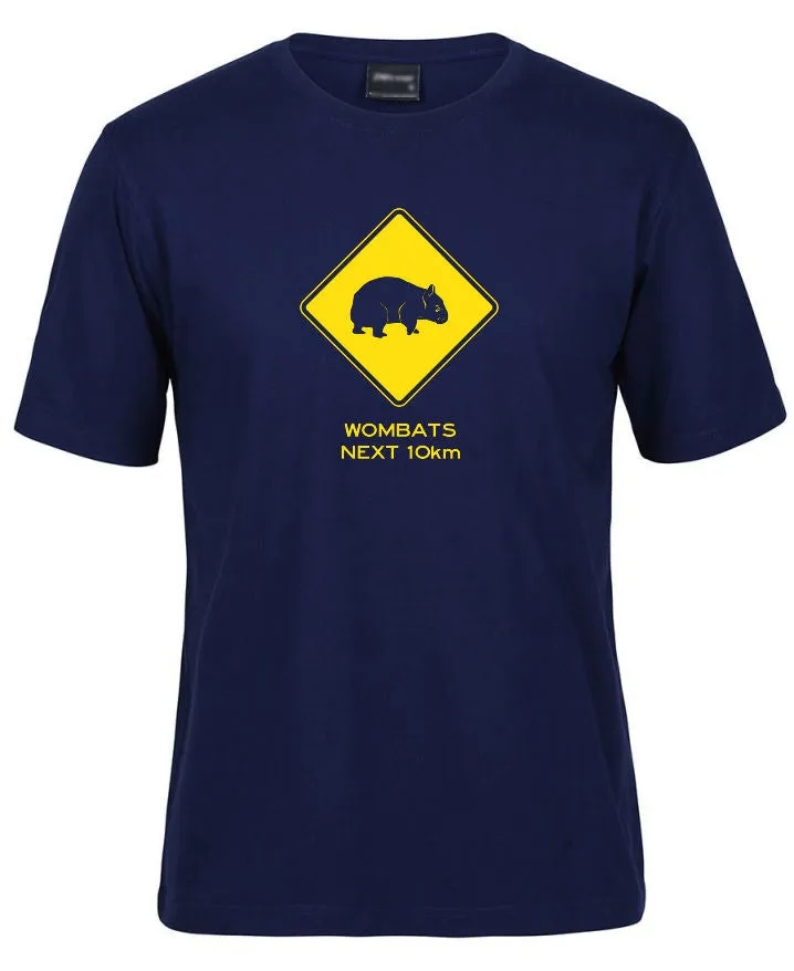 Wombats Next 10km Road Sign Adults T-Shirt (Various Colours)