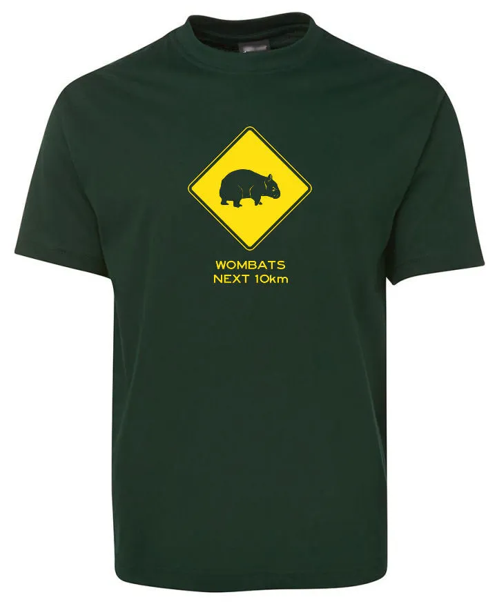 Wombats Next 10km Road Sign Adults T-Shirt (Various Colours)