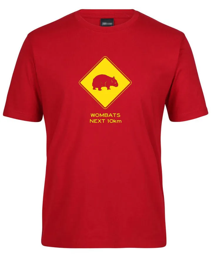 Wombats Next 10km Road Sign Adults T-Shirt (Various Colours)