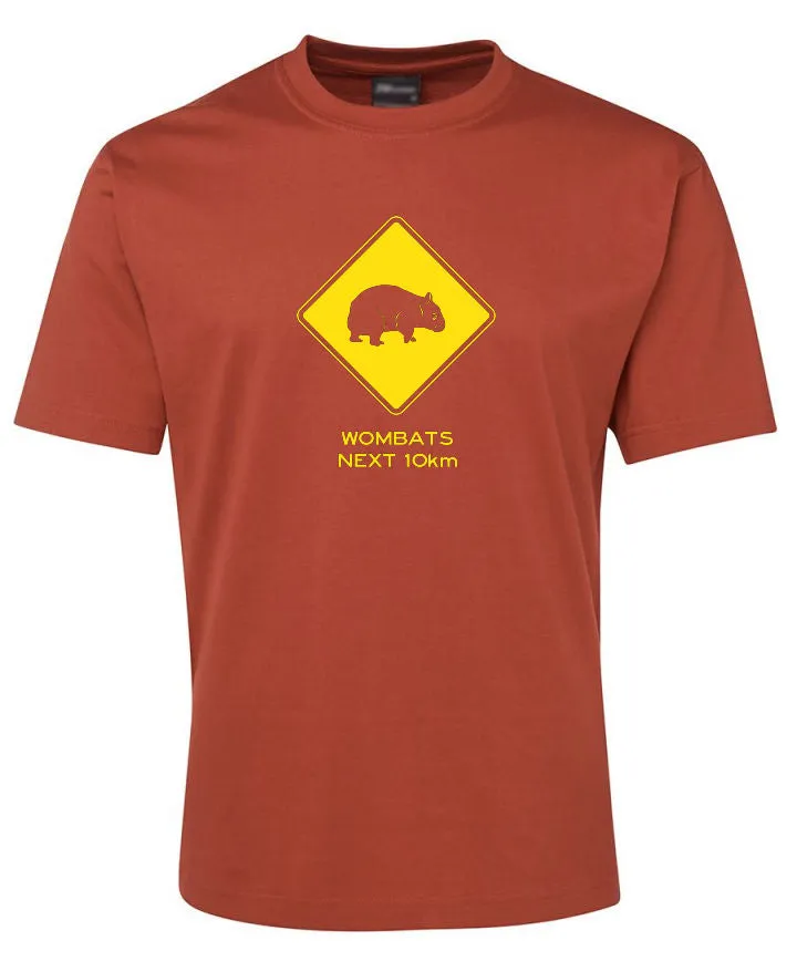 Wombats Next 10km Road Sign Adults T-Shirt (Various Colours)