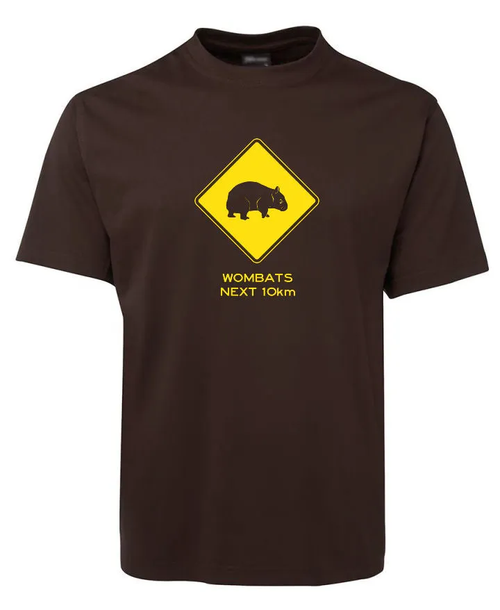 Wombats Next 10km Road Sign Adults T-Shirt (Various Colours)