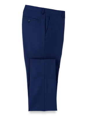 Wool Stretch Bengaline Suit Pants - Blue