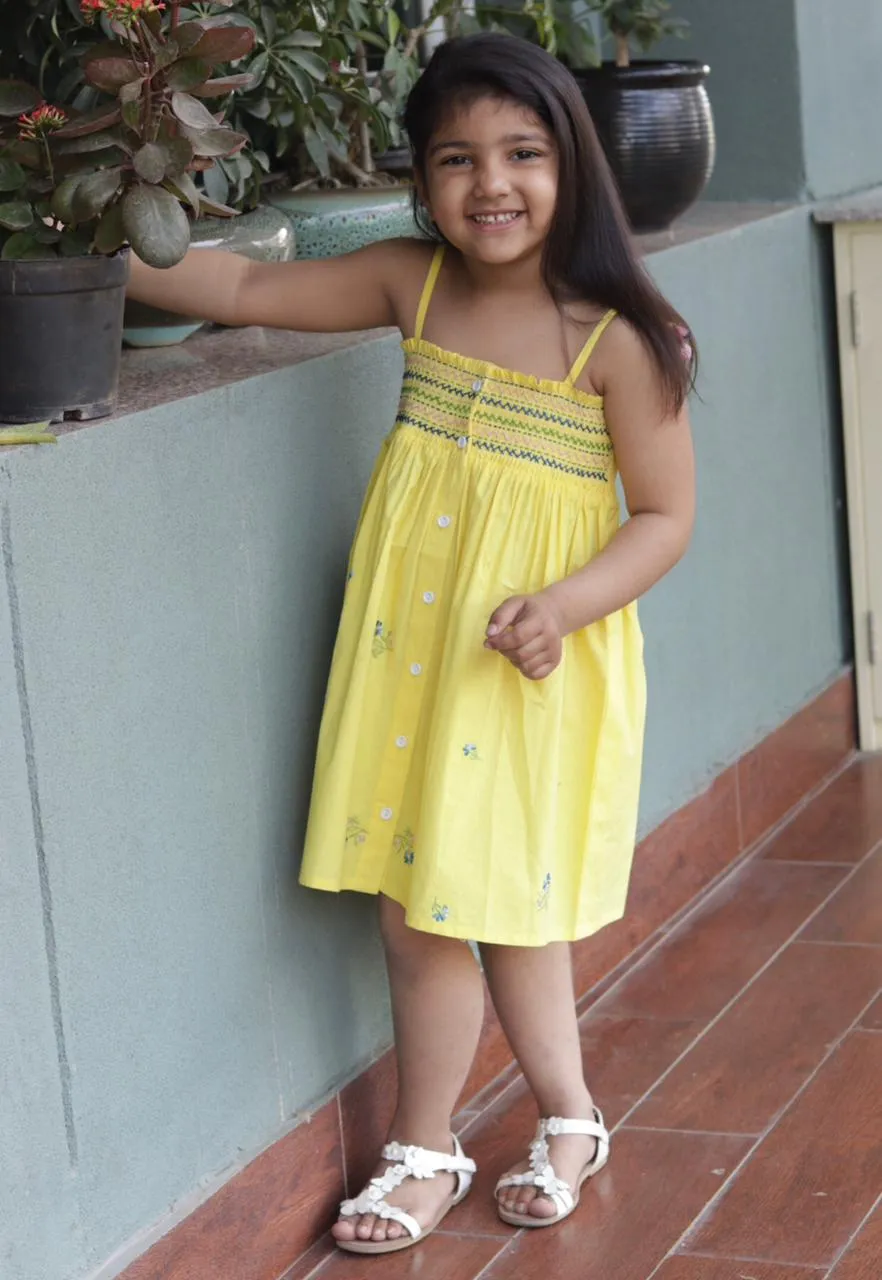 Yellow Smocked Dress