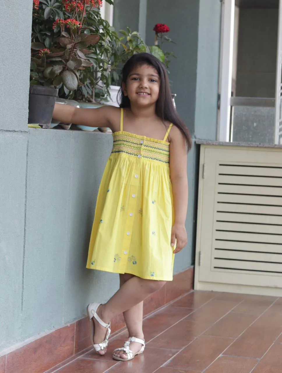 Yellow Smocked Dress